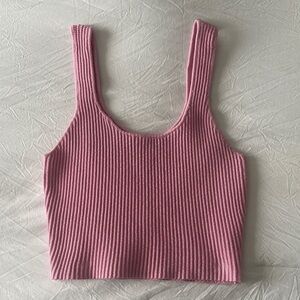 Pink Ribbed Knit Tank